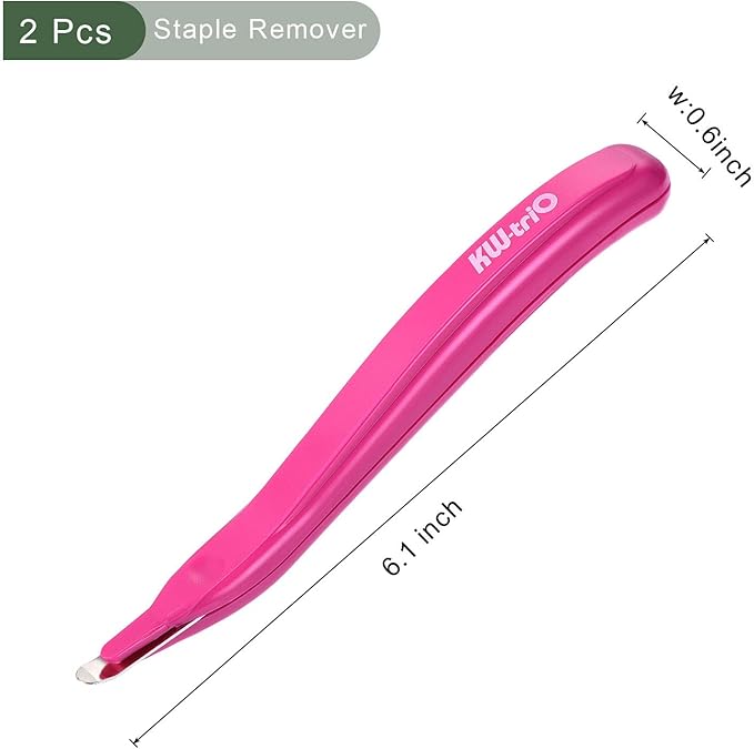 YOKIVE 2 Pcs Staple Remover, Office Magnetic Stapler Puller | Remove Staples Great for Office Home Desktop Accessories (Rose Red)