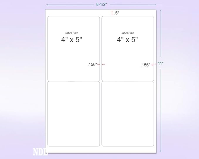 NextDayLabels - 8-1/2 x 11 Neon Color High Light Fluorescent Labels for Laser & Inkjet Printer (Pink Fluorescent, 4 x 5-4 Per Page | 200 Labels)