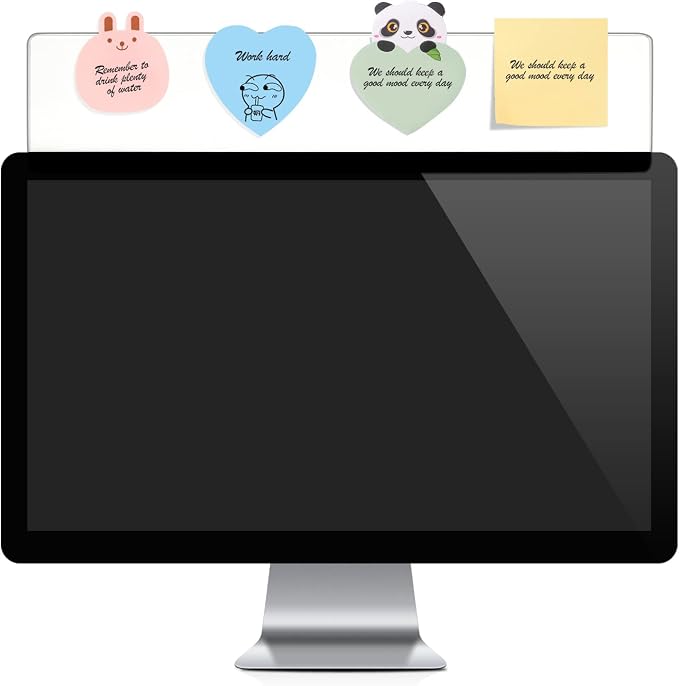 Monitor Memo Board Top Mount,18" Monitor Sticky Note Holder,Sticky Boards,Message Board for Computer Monitors