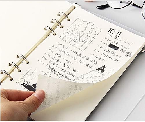 Harphia A5 Planner Paper Refills, 100gsm Thicker Blank Paper for Filofax, 6 Ring Binder