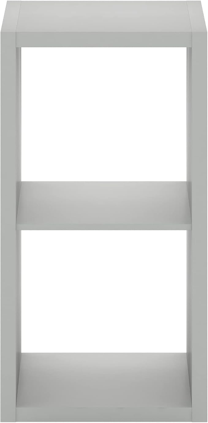 Furinno Cubicle Open Back Decorative Cube Storage Organizer, 2, Light Grey