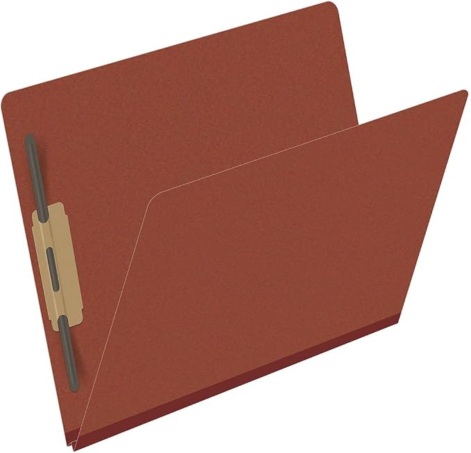 25 Pt. Pressboard Classification Folders, Full Cut End Tab, Letter Size, No Dividers, Brick Red (Box of 25)
