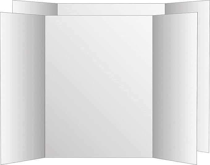 Eco Brites 26790 Two Cool Tri-Fold Poster Board, 36 x 48, White/White, 6/Carton