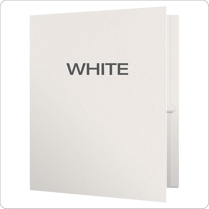 Oxford Twin-Pocket Folders,Textured Paper,Letter Size,White,Holds 100 Sheets,Box of 25 (57504EE),(Pack of 5)