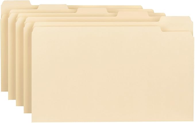 Smead File Folder, 1/5-Cut Tab, Legal Size, Manila, 100 Per Box (15350)