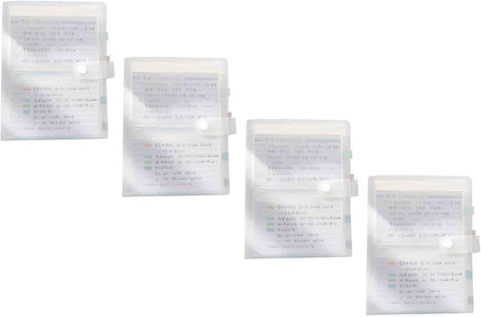 3x5 Index Cards Clear Plastic Holder Organizer Pouches Book Binder 40 Page Hold 160 Cards 4 Pack