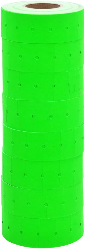Fluorescent Green Removable Adhesive Labels to fit Towa® GS Series/Halmark/Century Price Guns 16 Pack (Free Ink roll Included)