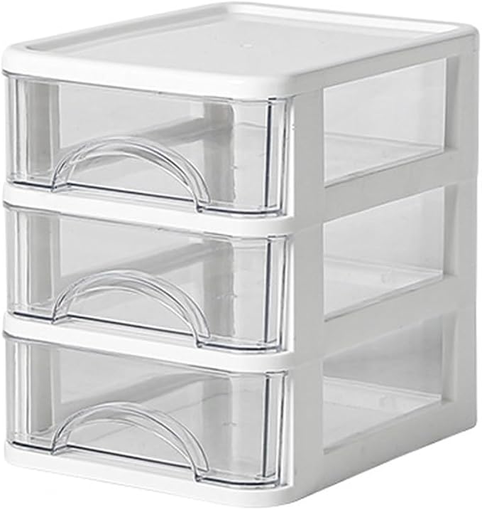 ljhnba Desktop Storage Box Stackable Cabinet Small Drawers Organizers Stationery and Supplies Clear Organizer with Drawers Stationery Organizer Box
