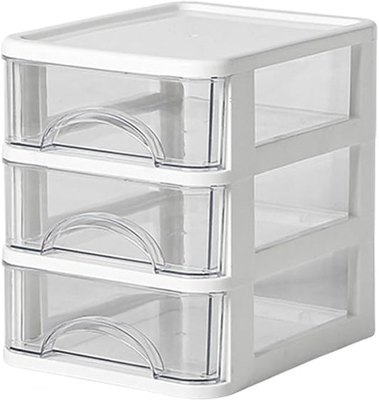ljhnba Desktop Storage Box Stackable Cabinet Small Drawers Organizers Stationery and Supplies Clear Organizer with Drawers Stationery Organizer Box