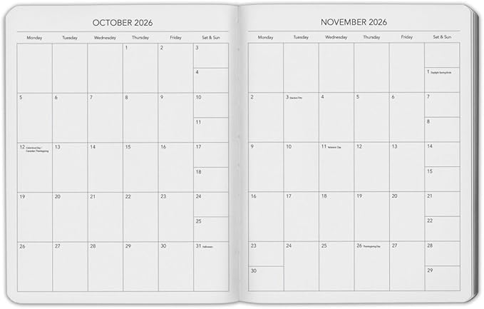 Harbor Weekly Journal Notebook Planner 2025-2026 - Lined, Durable Faux Leather, Softcover, 176 Quality Pages - For Men and Women, For Writing, Work & Travel - Cambridge Flamingo - 9x7"