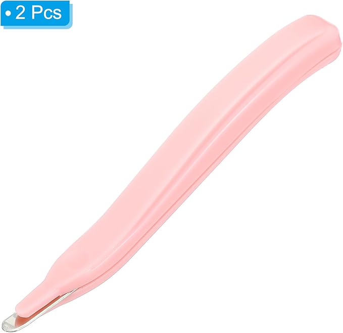 PATIKIL Staple Remover, 2 Pack Magnetic Staple Puller Desktop Removal Tool Cutting Tool for Office Home, Pink
