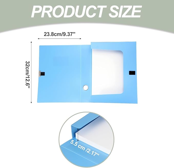M&G File Organizer Box, Blue A4 Plastic Storage File Boxes File Folder Document Boxes Cabinet Archives Cases Boxes with Lid for Bank Office Home, 12.6 x 9.37 x 2.17 Inch