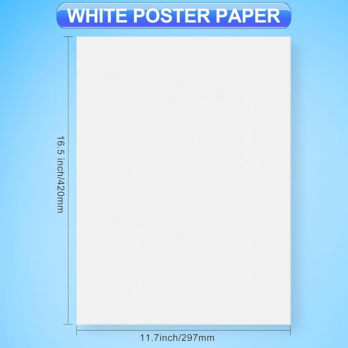 30Pcs Poster Board VinTS 11.7x16.5 Inches White Poster Paper, 230G Thickness Poster Board Bulk, Blank Graphic Display Board for School Arts, Classroom Crafts, exhibits and Notices (Pack of 30)