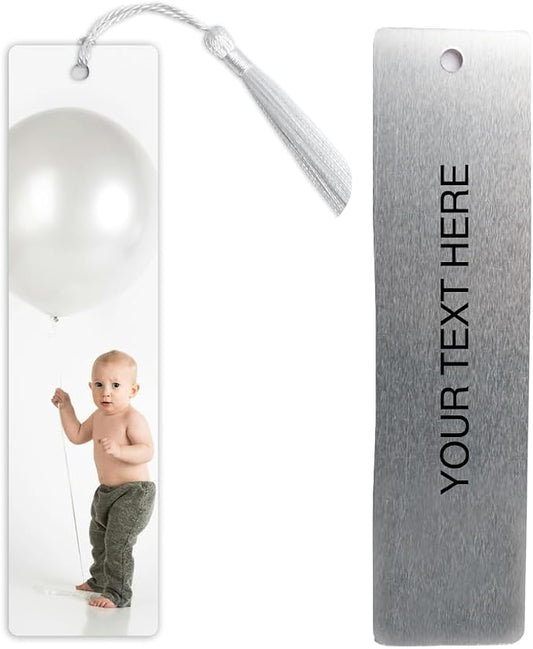 Custom Metal Bookmark with Personalized Photo and Text (1 Image)