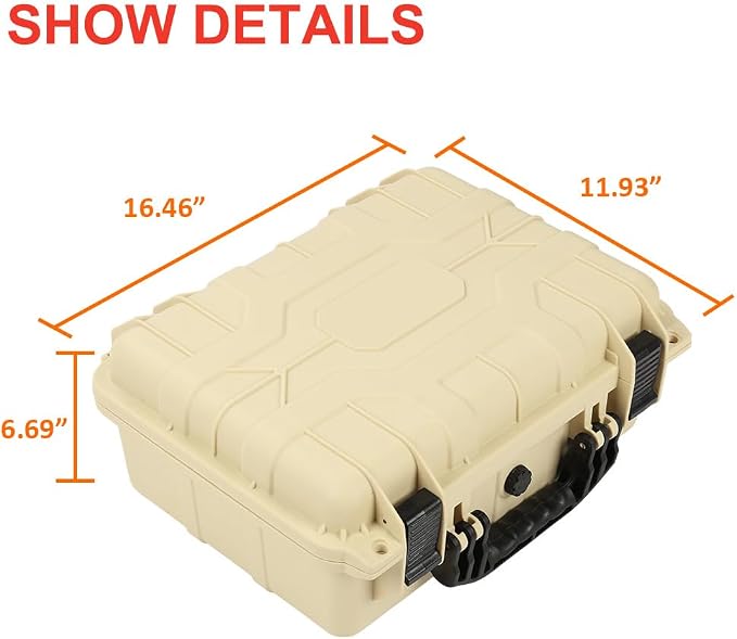 CROSSDESIGN Storage Box for Collectible Cards & Craft Supplies, DIY Adjustable Organizer with Removable Dividers & Protective Foam, Stackable Container for Tools, Screws, Beads - Large Beige