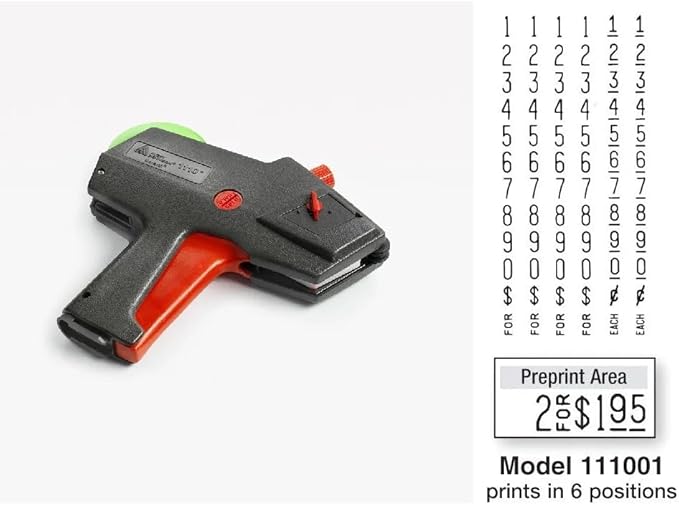 Monarch 1110 Price Gun 1110-01 -Includes Case of Genuine White Labels, Label Scraper & Ink Rollers
