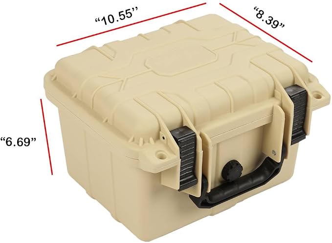 CROSSDESIGN Adjustable Organizer Case with Removable Dividers & Protective Foam for Camera, Storage Container for Tools Screws Craft Supplies, Storage Box for Collectible Cards, Beige Medium
