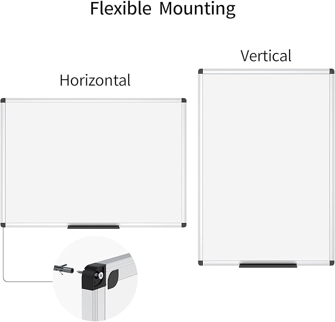 VIZ-PRO Dry Erase Board/Whiteboard, Non-Magnetic, 48 x 36 Inches, Pack of 2, Wall Mounted Board for School Office and Home