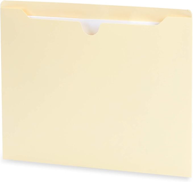 Blue Summit Supplies Manila File Jackets, Reinforced Straight Cut Tab, Designed for Use in Standard Hanging Files, Letter Size, 100 Pack