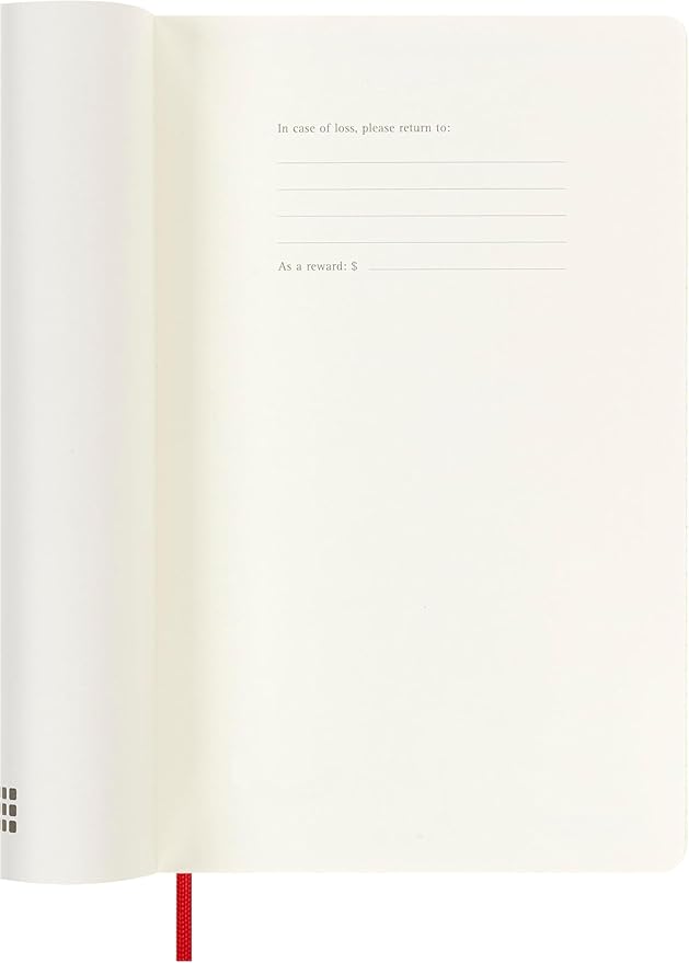 Moleskine Classic 18 Month 2025-2026 Weekly Planner, Soft Cover, Large (5" x 8.25"), Scarlet Red, 208 pages