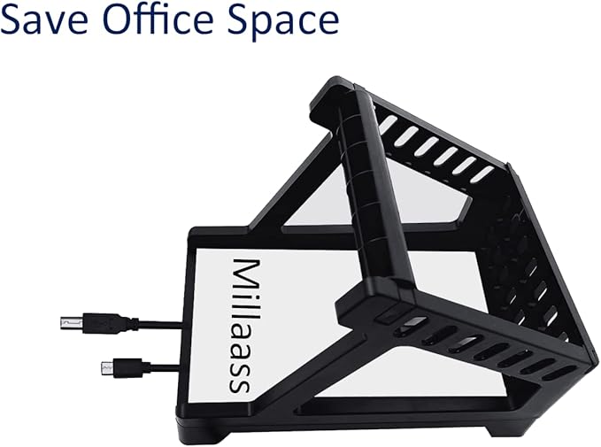 Label Holder, Thermal Label Holder for Rolls and Fan-Fold Labels, Shipping Label Roll Holder,Work with Desktop Label Printer for Office and Home (Black)