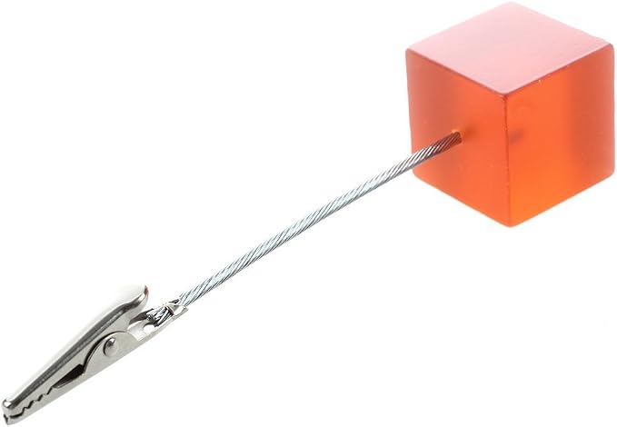 Xiaoyztan Memo Clips Holder,Orange Cube Table Number Holders,Paper Note Clip for Office Home Use, Office Memo Holders, Desk Accessories and Workspace Organizers,Pack of 10