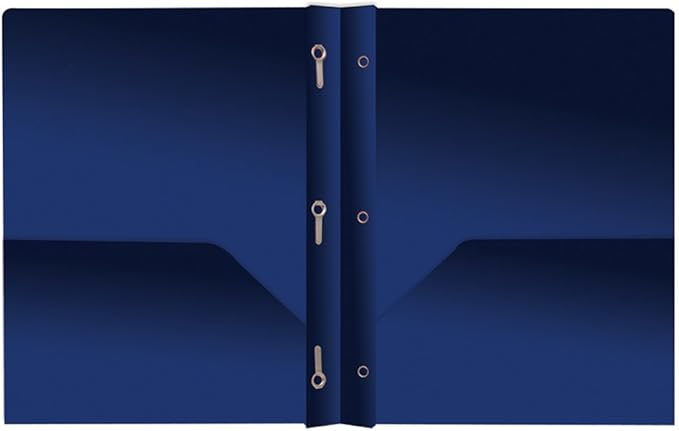 Better Office Products Poly 2 Pocket Folders with Prongs, Heavyweight, 6 Pieces, Assorted Primary Colors, Letter Size