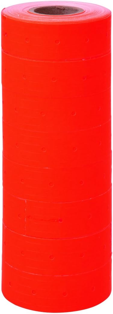 Fluorescent Red Labels to fit Towa®GL/ SpeedyMark4/ Halmark Model "L" Price Guns 16 Pack (Free Ink Roll Included)