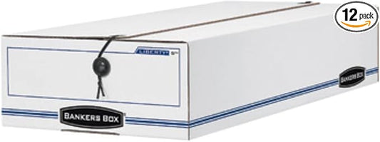 Bankers Box LIBERTY Check and Form Boxes, Standard Set-Up, String and Button, 9 1/2 x 23 1/4 x 4 1/4 Inches, Case of 12, (00007)
