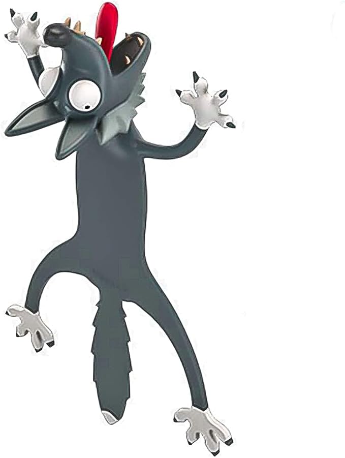 Cartoon Bookmarks, Squashed Bookmark for Kids 3D Stereo Animal Original Cute Book Marks, Wolf