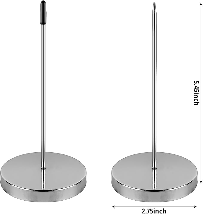 3 Pack Ticket Spike, Metal Bill Holder, Straight Rod Spike, Reliable Receipt Holder Spike for Organizing Tickets, Bills, and Notes in Restaurants, Offices, and Hotels (Silver)