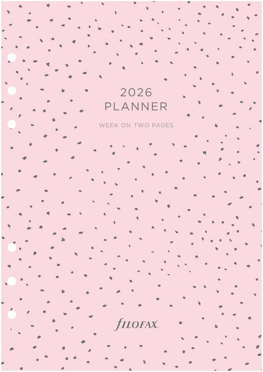 Filofax Calendar Diary Refill, A5 Size, Week-to-View, Confetti Minimal Diary Pack, Multilingual: Five Languages, 2026 (C68591-26)