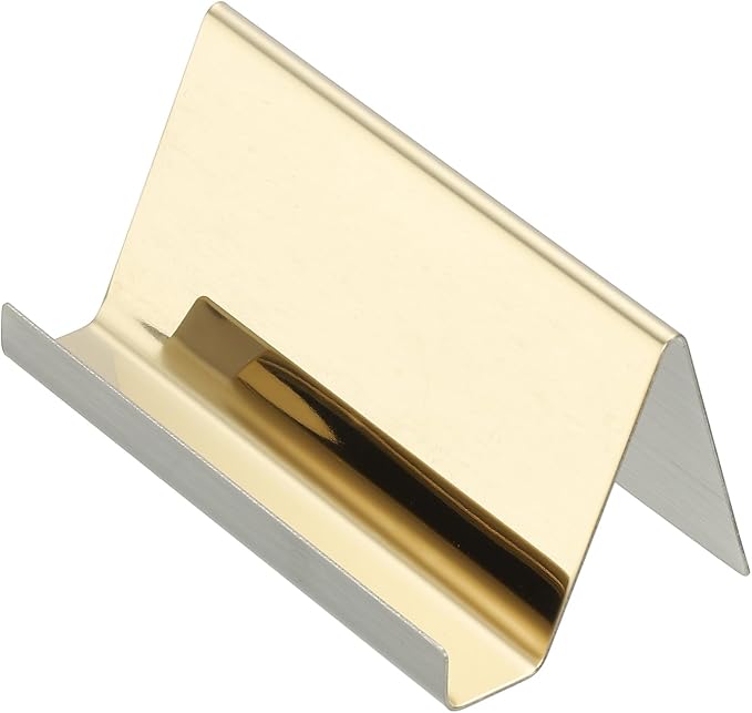 PATIKIL Business Card Holder for Desk, 3Pcs Business Card Holders Stainless Steel Card Stand Organizer Cards Display for Office Exhibition, Gold Tone