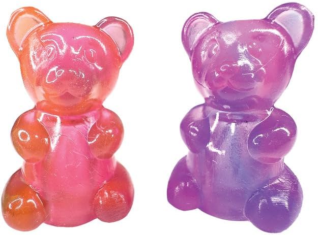 Raymond Geddes Scented 2-Color Gummy Bear Pencil Toppers - Pack of 24 - Fun and Aromatic Pencil Accessories for Kids