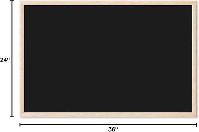 U Brands Chalkboard, 24" x 36", Birch Wood Frame, Blackboard Surface, Wall Mountable, Dry Erase Board, Home, Classroom & Office Organization, Memo & Message Board