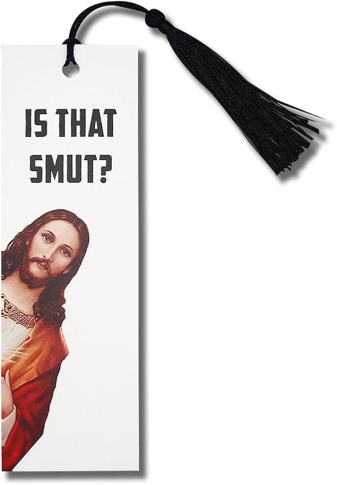 Peeking Jesus is that Smut? Bookmark (Thick 1 Piece Black)