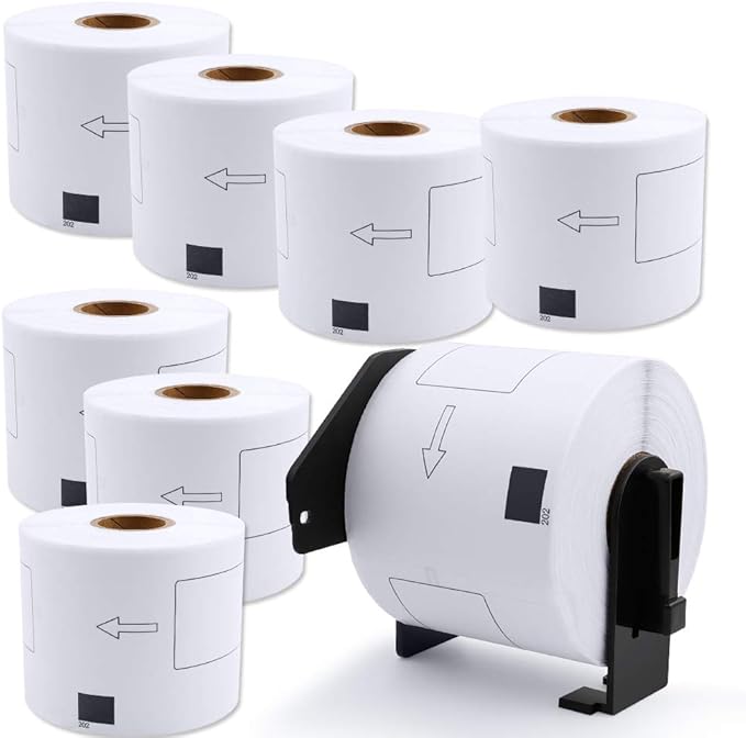 DK-1202 Labels Compatible Brother Die-Cut Shipping Label 62mm x 100mm(2-3/7 x 4 Inches) with One Refillable Cartridge for Brother QL 700 720NW 570 500 Printer and More (300 Labels Per Roll, 8 Rolls)