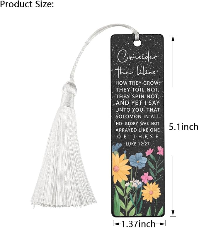 Christian Inspired Bookmark, Inspirational Gift for Believers, Uplifting Gift for Spiritual Readers, Spiritual Bookish Present, Unique Floral & Scripture Design Bookmark, WCB54