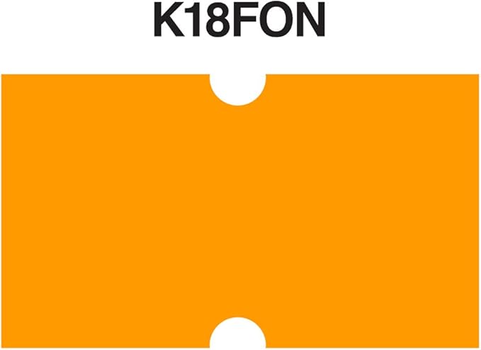 Fluorescent Orange Labels with No Tamper Proof Slits to fit Towa® GS Series/Halmark/Century Price Guns 16 Pack (Free Ink roll Included)