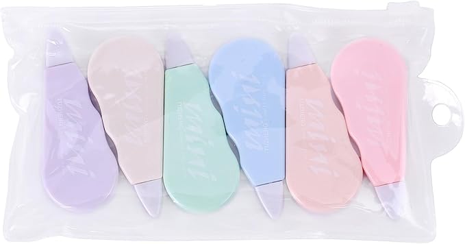 6Pcs Correction Tape Roller White Out Tape Quick Drying Corrective Tape for Writing Journaling School Office Supplies