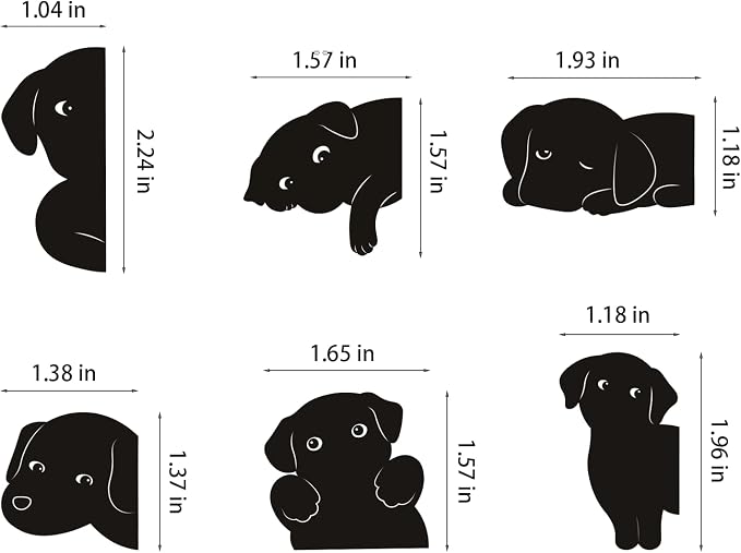 Magnetic Dog Bookmarks – 6Pcs Cute Black Labrador Puppy Book Markers for Dog Lovers - Dog Mom Gifts for Women - Bookish Gifts for Book Lovers - Page Markers for Reading Journal Planner