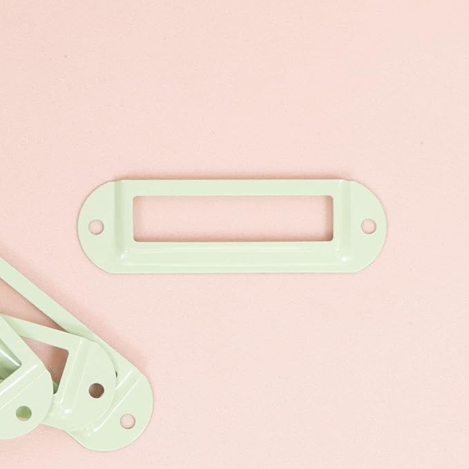 Craftelier - Set of 4 Basic Metallic Label Holders for Decorating Your Scrapbooking Projects and Labeling Albums, Planners, Notebooks or Organizing Boxes - Size 7 x 2 cm - Mint Green Color