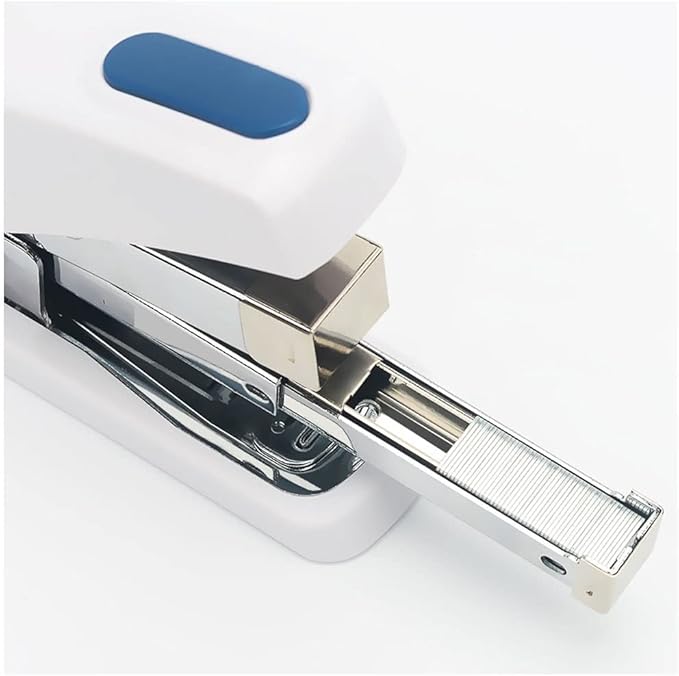 Desk Stapler Desktop Stapler Durable Metal Stapler 50 Pages Capacity Multifunctional Single Finger Contact Stapler Suitable for Office Or Desk White School Supplies (Color : A)