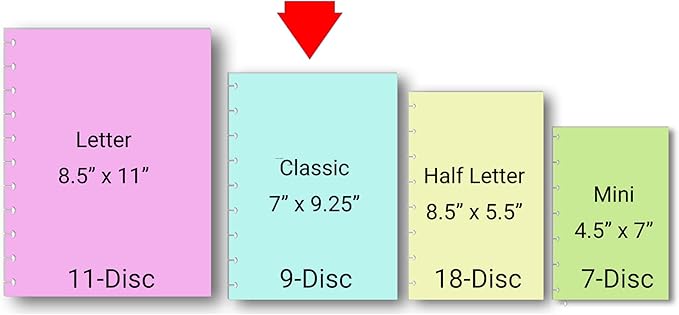 Undated Monthly Calendar Refills for Letter, Junior, Classic, Skinny, Mini size Discbound Planners Fİtts Happy Planners Levenger Circa TUL Staples Arc Notebook Office (9-Disc, 7"x9.25", Love)