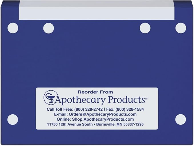 Apothecary Products RX Folder III Double-Fold, Prescription File Folders, Medical Pharmacy Patient Chart Organizer, Durable Healthcare Document Storage, Blue, 100 Count