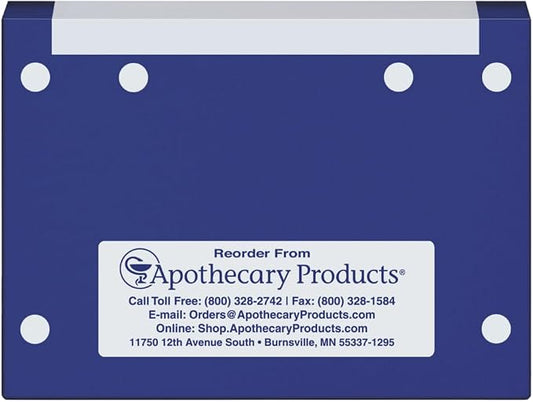 Apothecary Products RX Folder III Double-Fold, Prescription File Folders, Medical Pharmacy Patient Chart Organizer, Durable Healthcare Document Storage, Blue, 100 Count