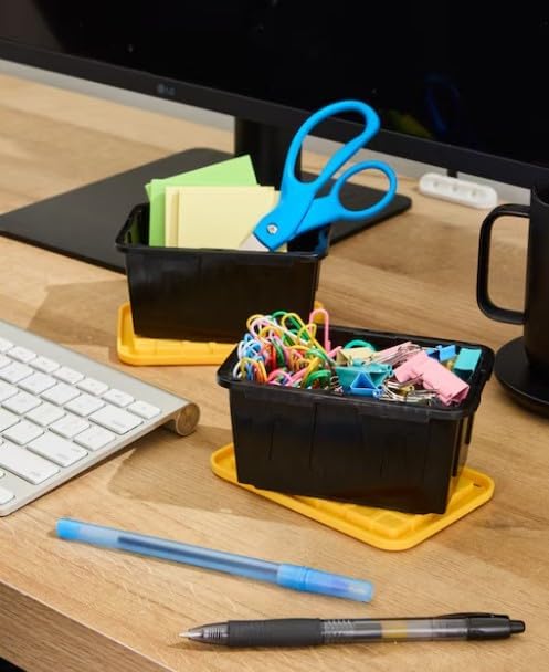 Earth Garden Project Source Teeny Tote Commander X-small Black Stackable Tote with Standard Snap Lid 0.09 -Gallons (0.38 -Quarts) Pen
