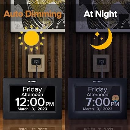 7 Inch Wall Planner, Smart Family Weekly Monthly Planner, Wall and Desk Mountable, Great for Organizing Your Rountine (Black)