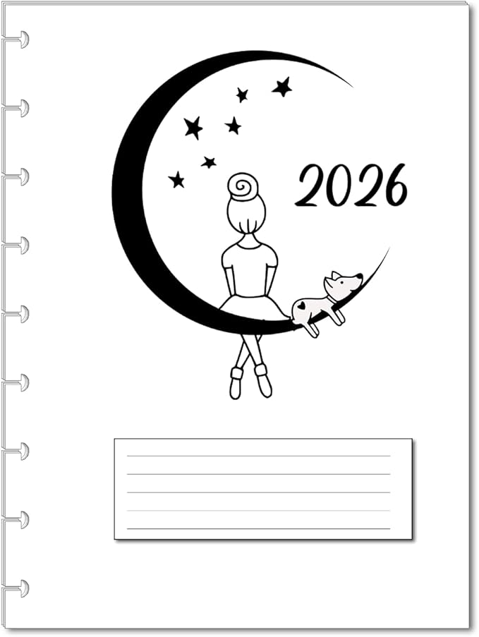 2026 Monthly Planner Calendar Refills for 7,8,9,11 Disc Mini, Classic, Skinny, Junior, Big size Discbound, Happy Planners, Loose-Leaf Inserts, 12 Month (9 Disc Classic, Puppy)