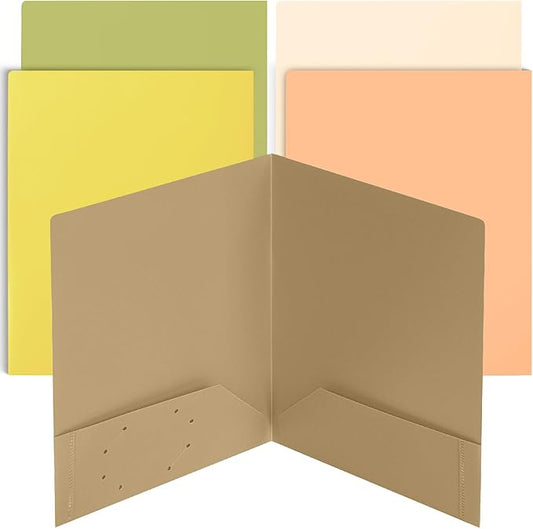 Mr. Pen- Plastic Folders with Pockets, 5 pcs, Aesthetic File Folder with Business Card Slot, 2-Pocket Folder, Back to School, Office, Filing Supplies